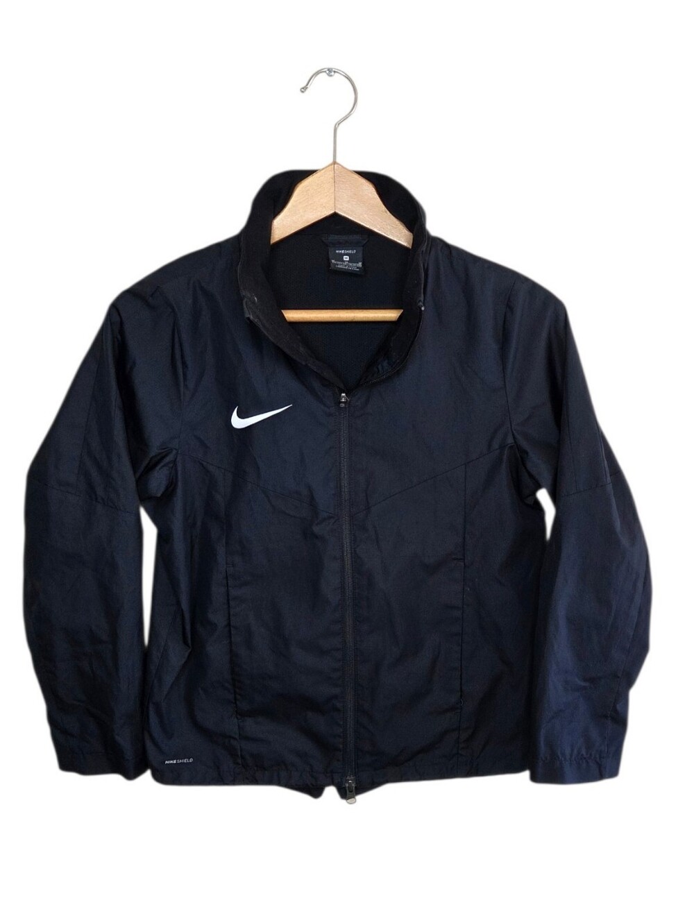 Nike Shield Black Zip Front Jacket Youth Size Medium 10-12